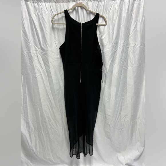 Bebe Bandage Dress v-neck Empire Waist Sleeveless Solid Black Womens Size XL - Picture 11 of 11